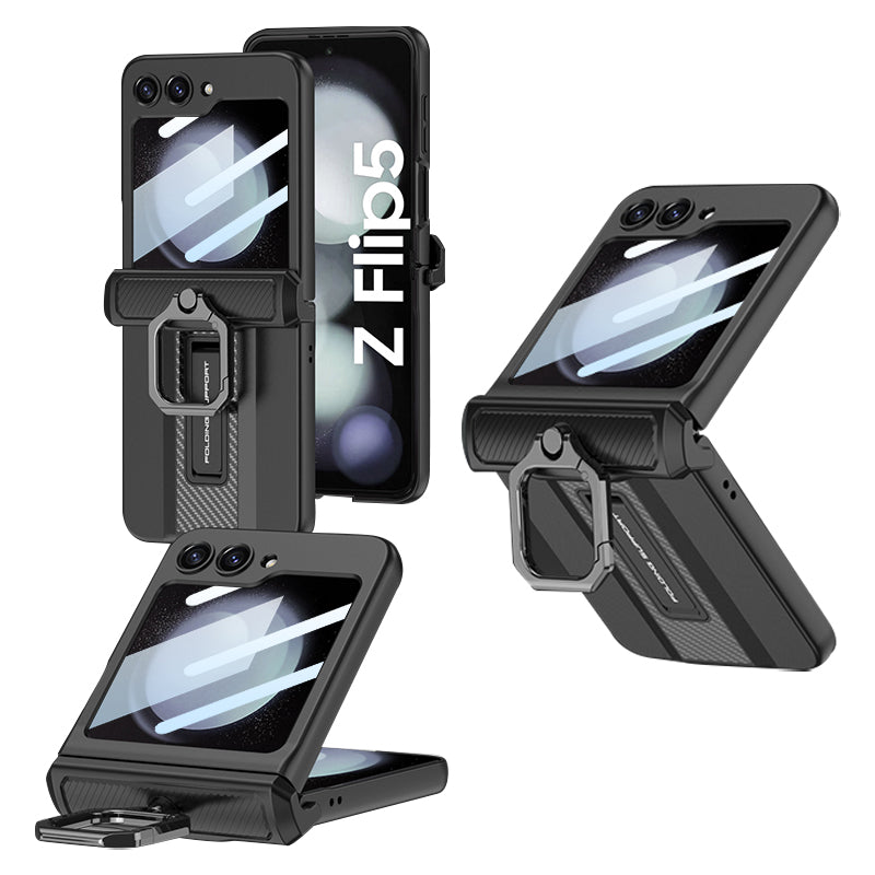 GKK til Samsung Galaxy Z Flip5 5G etui Magnetisk hængsel PC-telefoncover med lille skærmfilm GKK til Samsung Galaxy Z Flip5 5G etui Magnetisk hængsel PC-telefoncover med lille skærmfilm